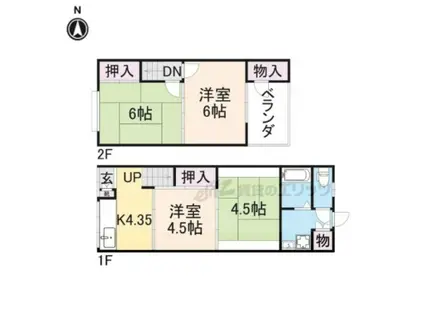 叡山電鉄 修学院駅 徒歩11分 2階建 築63年(4K)の間取り写真