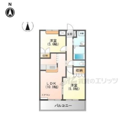 FELICE奥鳥井番館(2LDK/1階)の間取り写真