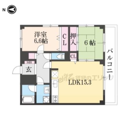 レフレール深川(2LDK/2階)の間取り写真