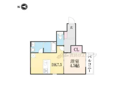 レクエルド桃山(1DK/3階)の間取り写真