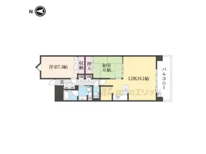 アークレジデンス奈良(2LDK/4階)の間取り写真