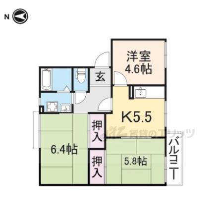 ラポールA・B(3DK/1階)の間取り写真