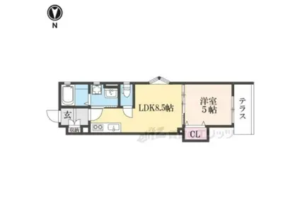 スリール明和(1LDK/1階)の間取り写真