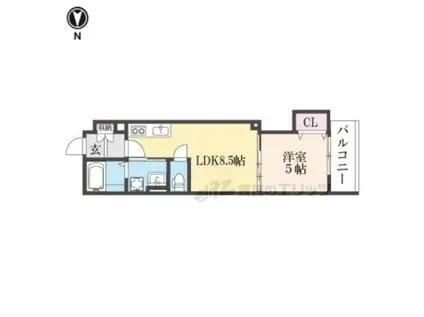 スリール明和(1LDK/2階)の間取り写真