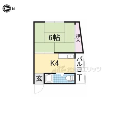 リバーサイドマンション(1DK/5階)の間取り写真
