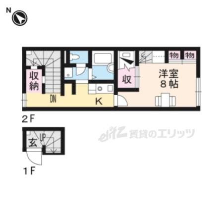 レオパレスとよさと(1K/2階)の間取り写真