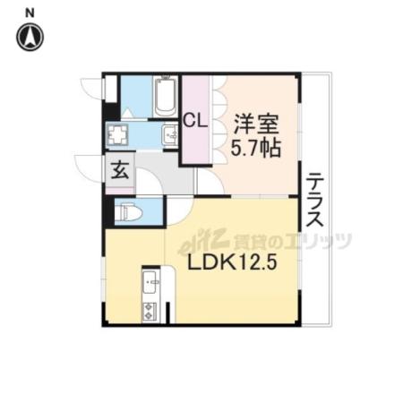 ルピナスネオコート(1LDK/2階)の間取り写真