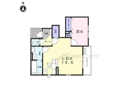 カトルセゾンS(1LDK/1階)の間取り写真