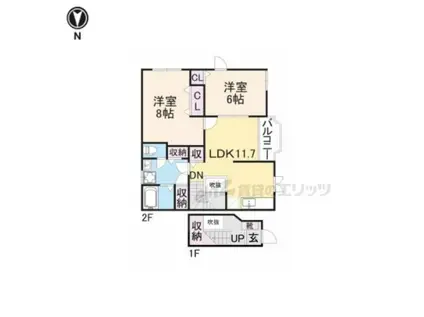 ヴィラサンライズ(2LDK/2階)の間取り写真