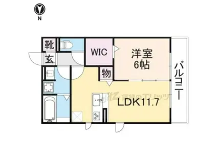 楓 A棟(1LDK/2階)の間取り写真