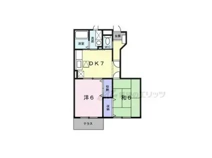 プラース(2DK/1階)の間取り写真