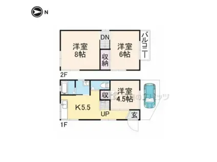 京阪電気鉄道京阪線 橋本駅(京都) 徒歩14分 2階建 築54年(3DK)の間取り写真