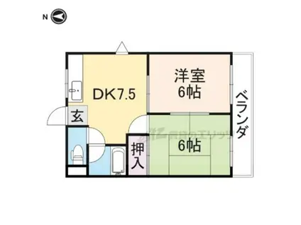 サンコーポマンション(2DK/4階)の間取り写真