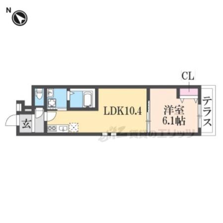 フジパレス萱島信和町番館(1LDK/1階)の間取り写真