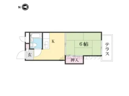 オークマンション(1K/3階)の間取り写真
