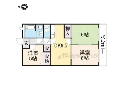 ユーミー和田山(3LDK/2階)の間取り写真