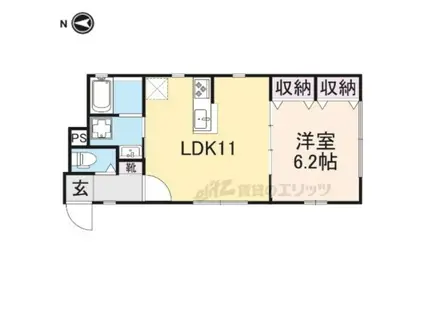 FELICITE ノース HILLS BIS(1LDK/1階)の間取り写真