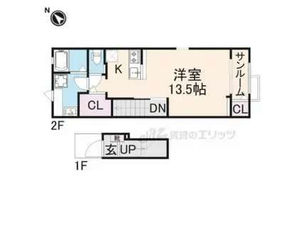 ルミエール弥栄(ワンルーム/2階)の間取り写真