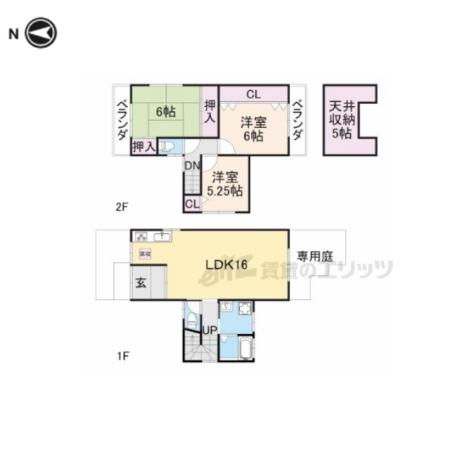 京都市烏丸線 今出川駅 徒歩5分 2階建 築28年(3LDK)の間取り写真