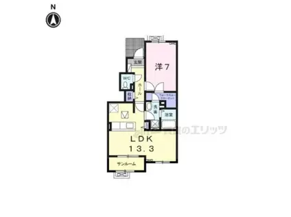 ソレイユ(1LDK/1階)の間取り写真