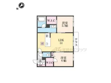 シャーメゾン A.KATSUBE(2LDK/1階)の間取り写真