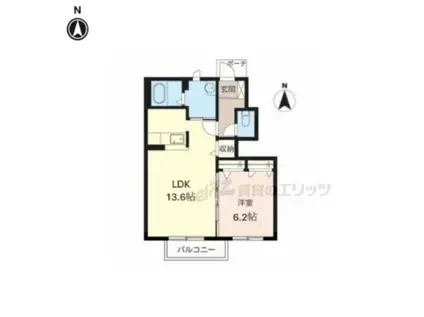 ストークC(1LDK/1階)の間取り写真