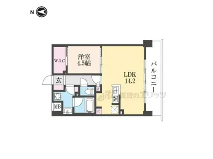ブランシエスタ山科大塚(1LDK/5階)の間取り写真