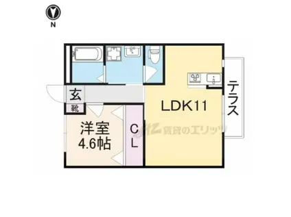 ターシェリー大和八木(1LDK/2階)の間取り写真