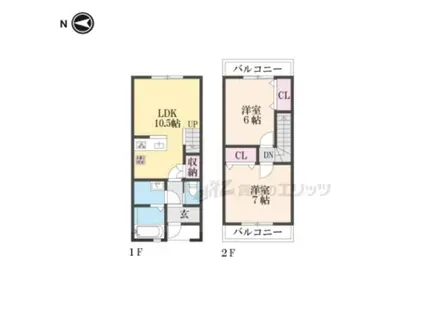 IORI(2LDK/1階)の間取り写真