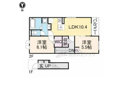 ベルプロムナード湖南(2LDK/2階)の間取り写真