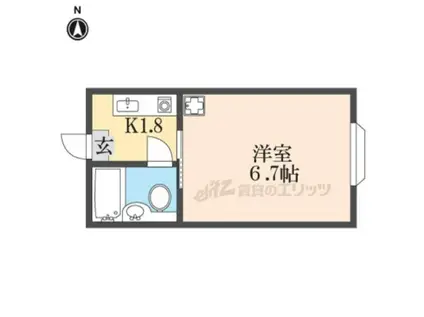 シティライフ高田(1K/1階)の間取り写真