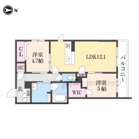 SHAMAISON リバーヒルズ(2LDK/2階)の間取り写真