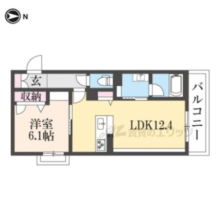グランはい21(1LDK/3階)の間取り写真