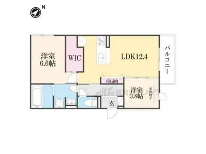 レジデンス藤戸(2LDK/1階)の間取り写真