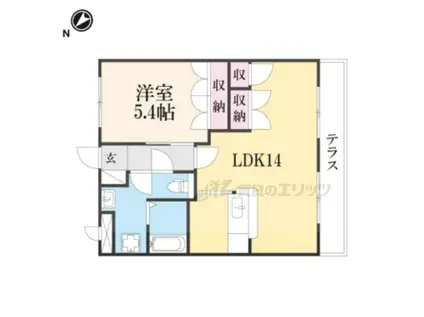 エスポワール(1LDK/1階)の間取り写真
