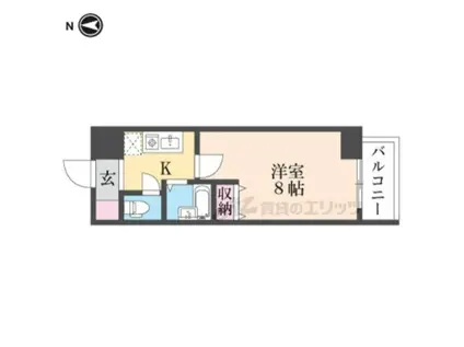 グランドゥルイ(1K/10階)の間取り写真