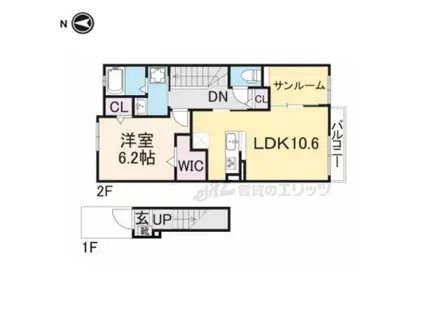 ベルソレイユ(1LDK/2階)の間取り写真