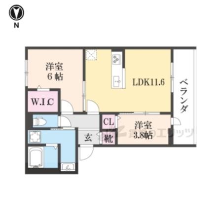 メゾン ド アヴェル (2LDK/3階)の間取り写真