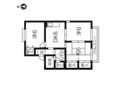 グリーンハイツ3号館(3DK/1階)の間取り写真