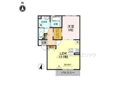 ラフィーネ徳庵(1LDK/2階)の間取り写真