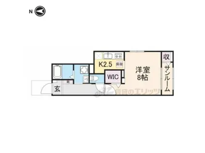 リバーサイドシトラス(1K/1階)の間取り写真