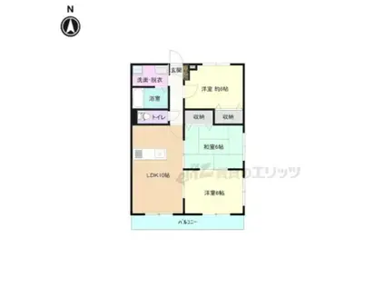 レジデンス豊岡(3LDK/2階)の間取り写真