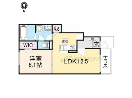 マノワール磯城(1LDK/1階)の間取り写真