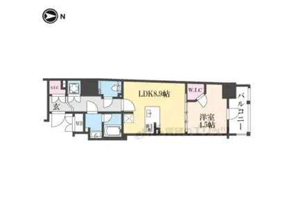 ラ・アトレレジデンス京都(1LDK/8階)の間取り写真