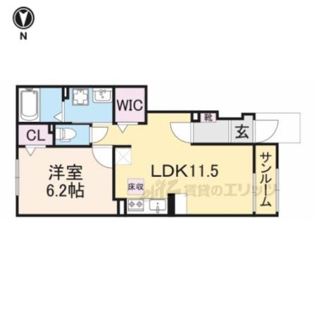 アビタシオンキャトル(1LDK/1階)の間取り写真