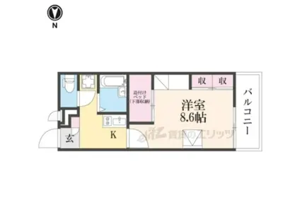 レオパレスソレイユ(1K/2階)の間取り写真