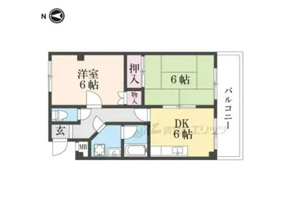 レスターテ(2DK/1階)の間取り写真