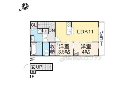 アマネクイースト(2LDK/2階)の間取り写真