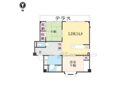 フォレストヒルズ打木谷(2LDK/1階)の間取り写真