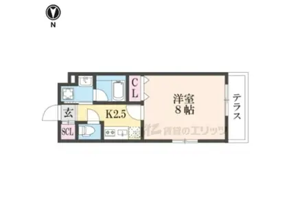 SION御蔭通(1K/1階)の間取り写真